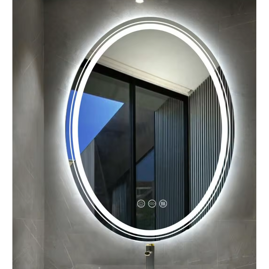 Interior Ave - LED Oval Frameless Salon / Bathroom Wall Mirror - 60 x 80cm