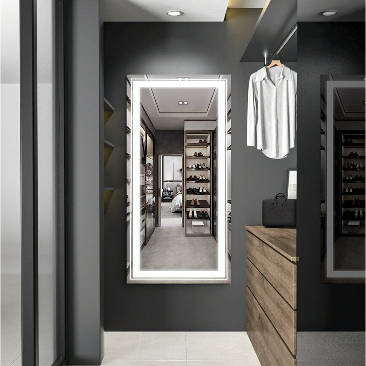 Interior Ave - LED Rectangle Frameless Salon / Bathroom Wall Mirror - 120 x 60cm