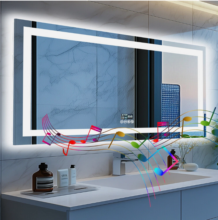 Interior Ave - 80 x 160cm Rectangle Frameless LED Bathroom Mirror – Bluetooth