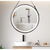 Interior Ave - LED Round Hanging Salon / Bathroom Wall Mirror - Black - 80cm