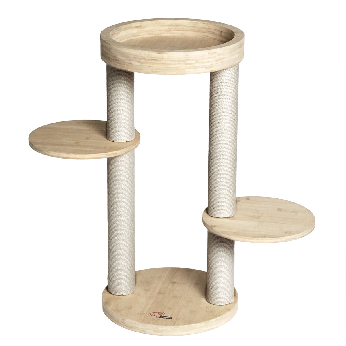 Whisker Wonderland Premium Eco Bamboo Cat Tree Small - Natural Bamboo Structure, Safe &amp; Stable, Multi-Functional Cat Furniture, Climbing &amp; Scratching