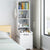 2x Bedside table pair with shelves drawers side hook modern design white