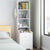 2x Bedside table pair with shelves drawers side hook modern design white