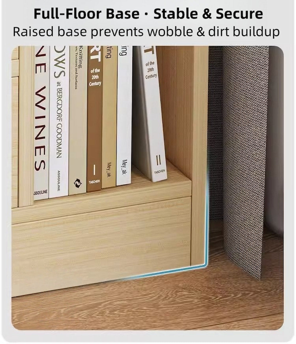 White Nightstand Security Drawer Open Shelf Storage Tray Wooden Knob Minimalist