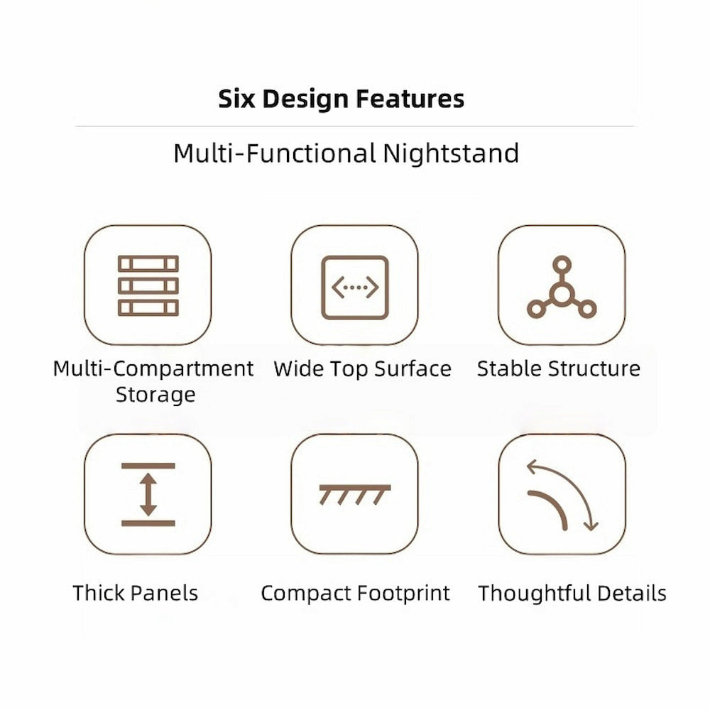 Multi-Storage Nightstand White Wood Combo Three Drawers Open Shelves 3-Tier