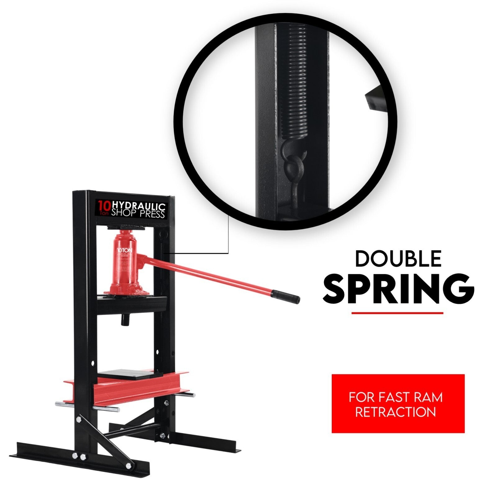 10 Ton Hydraulic Shop Press Workshop Jack Bending Stand H-Frame Tool Stand