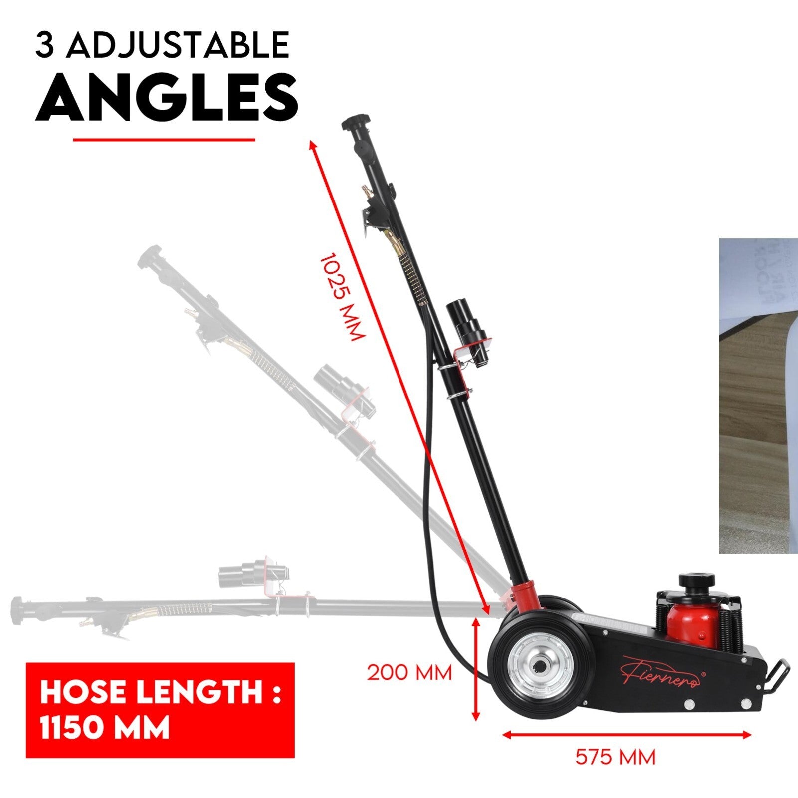 Low Profile 22 Ton Air Hydraulic Trolley Truck Jack Floor Garage Service