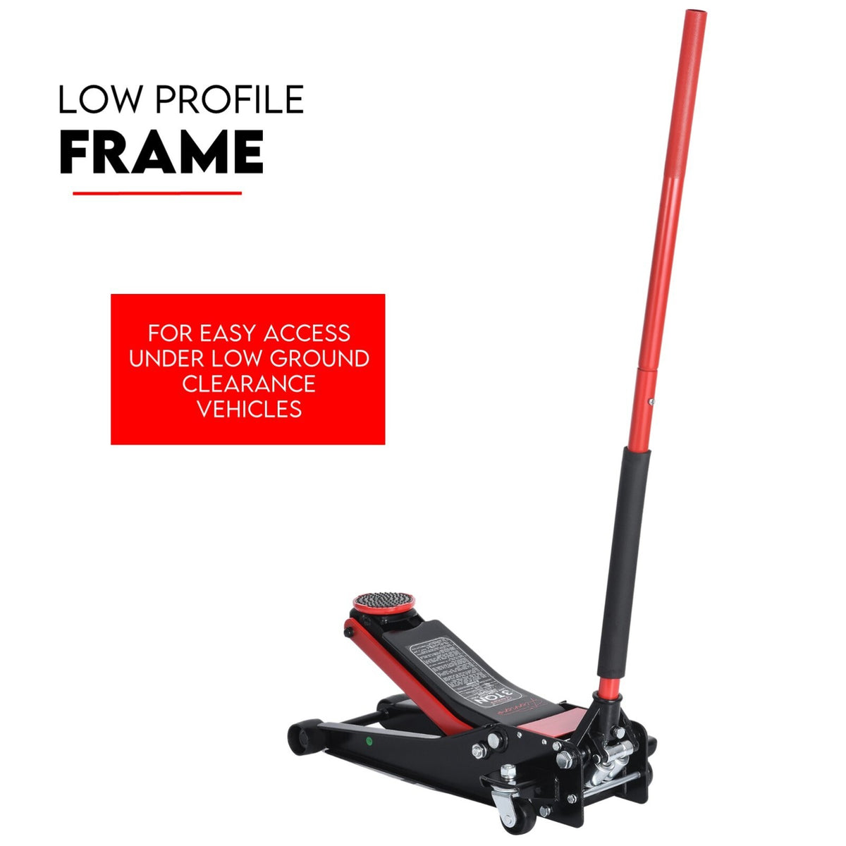 3 Ton Hydraulic Floor Jack 3T Trolley Low Profile Car Track Quick Lifting 75-500mm