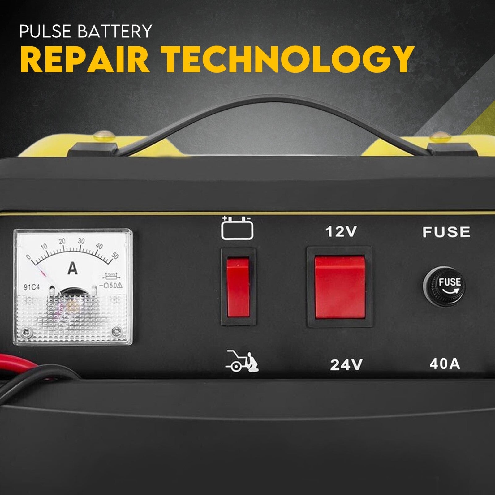 2IN1 Car Battery Charger Jump Starter 12 24V 40A ATV Boat Tractor