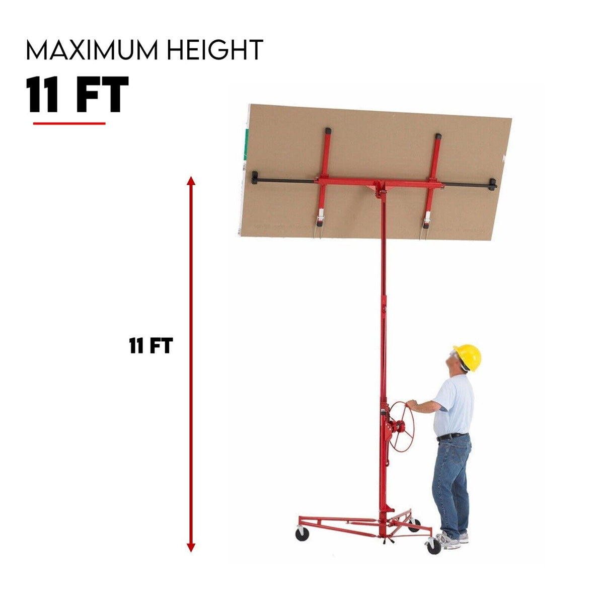11FT Drywall Panel Lifter Gyprock Plasterboard Sheet Board Hoist Lift
