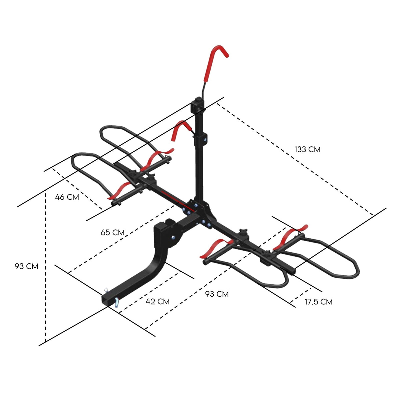 2 E Bike Platform Rack Rear Vehicle Car Carrier Bicycle Holder Hitch Receiver Foldable
