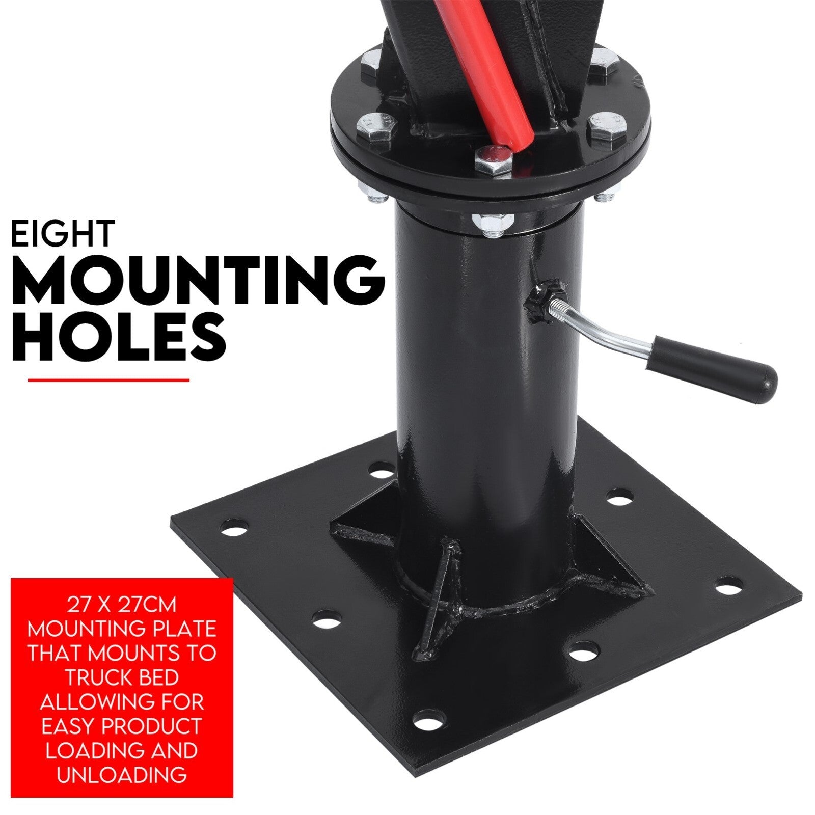 900kg Swivel Hydraulic Crane Hoist 12V Electric Jack Trailer UTE Pick up Lift