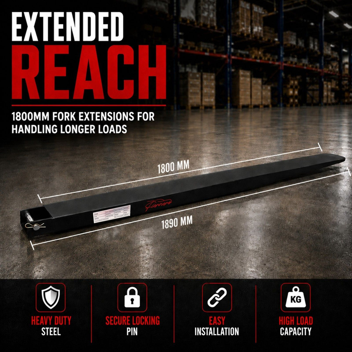 1800mm Forklift Fork Tynes Extension Slippers Heavy Duty Tynes