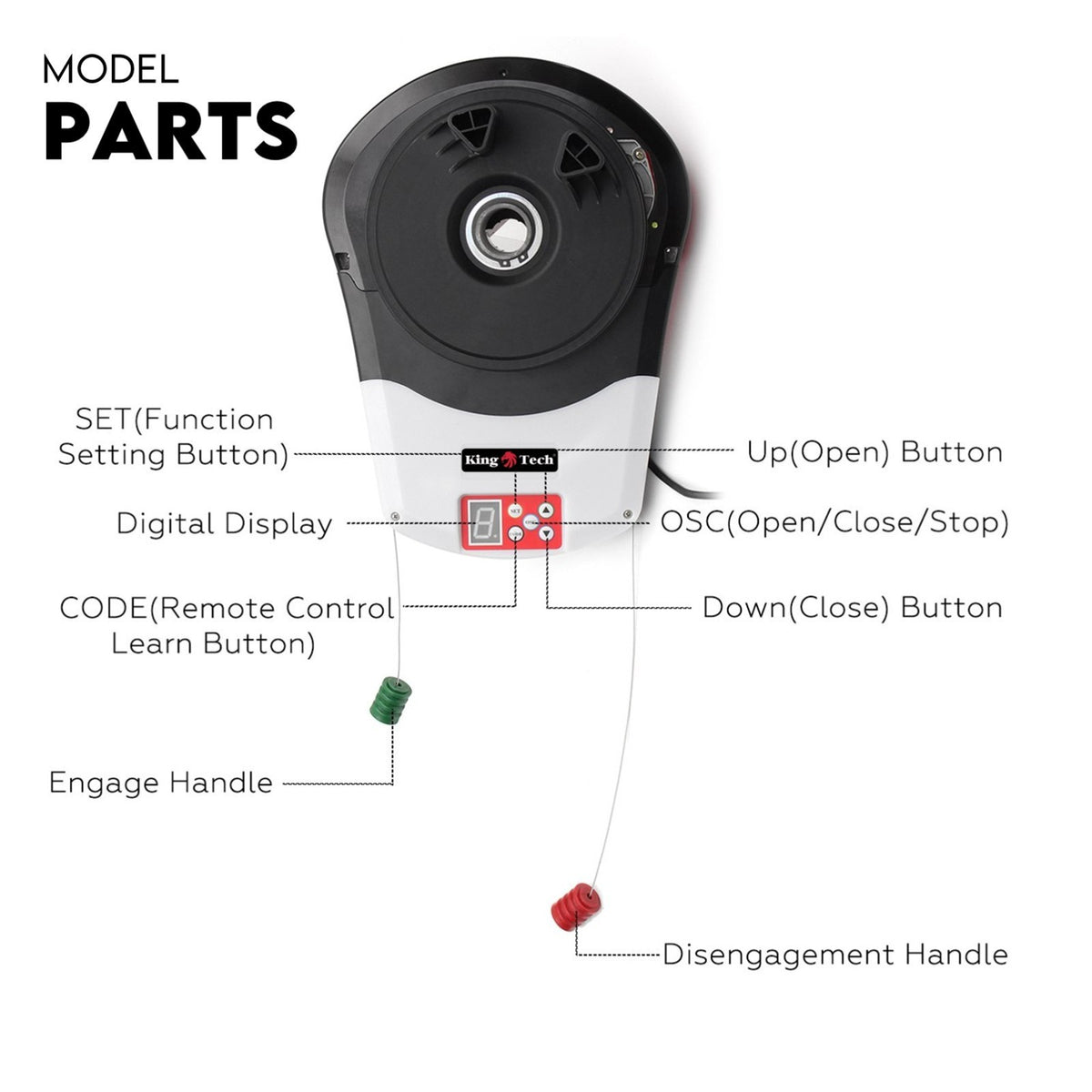 1200N Automatic Roller Door Opener Garage Motor 4x Remote 22m² Rolling