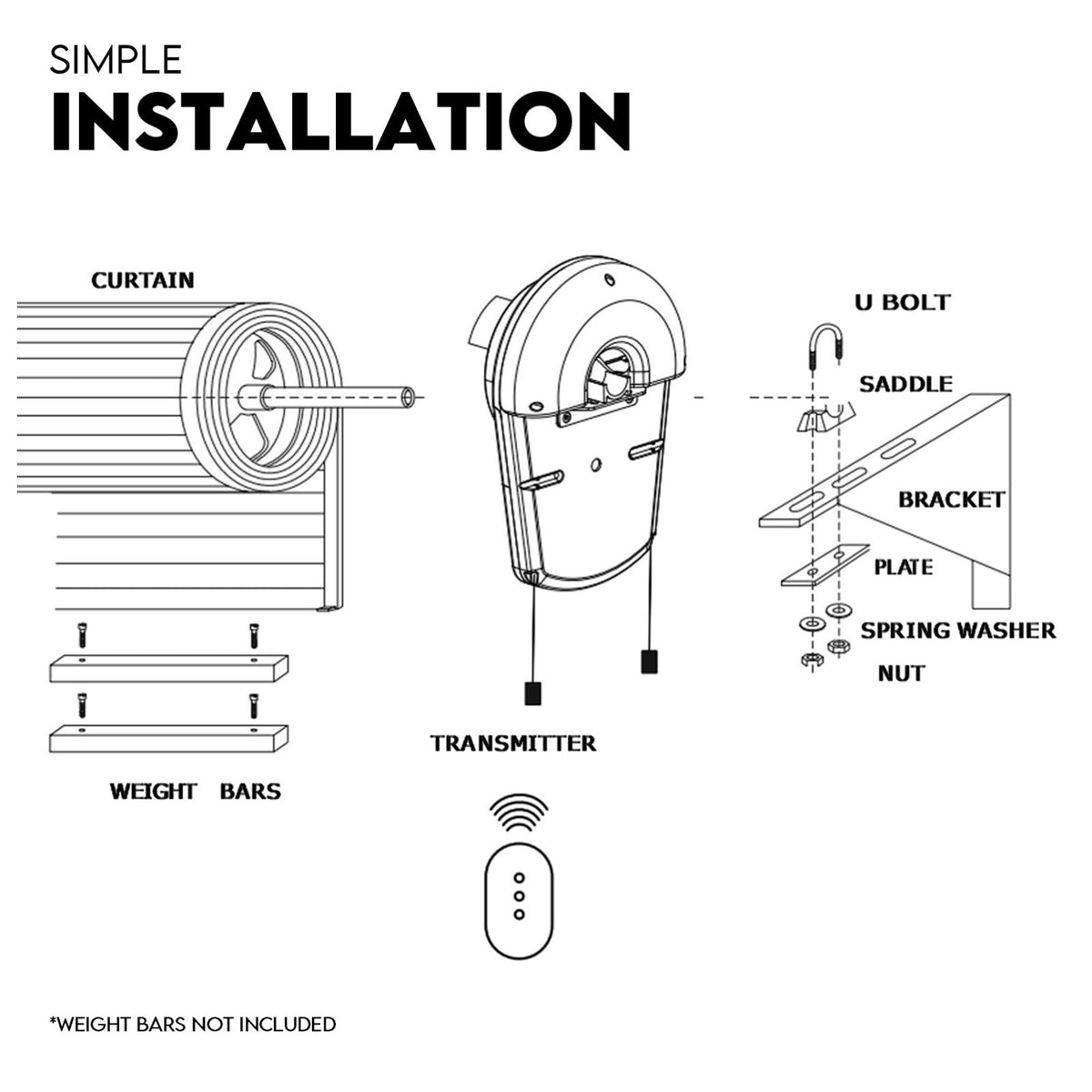 1200N Automatic Roller Door Opener Garage Motor 4x Remote 22m² Rolling