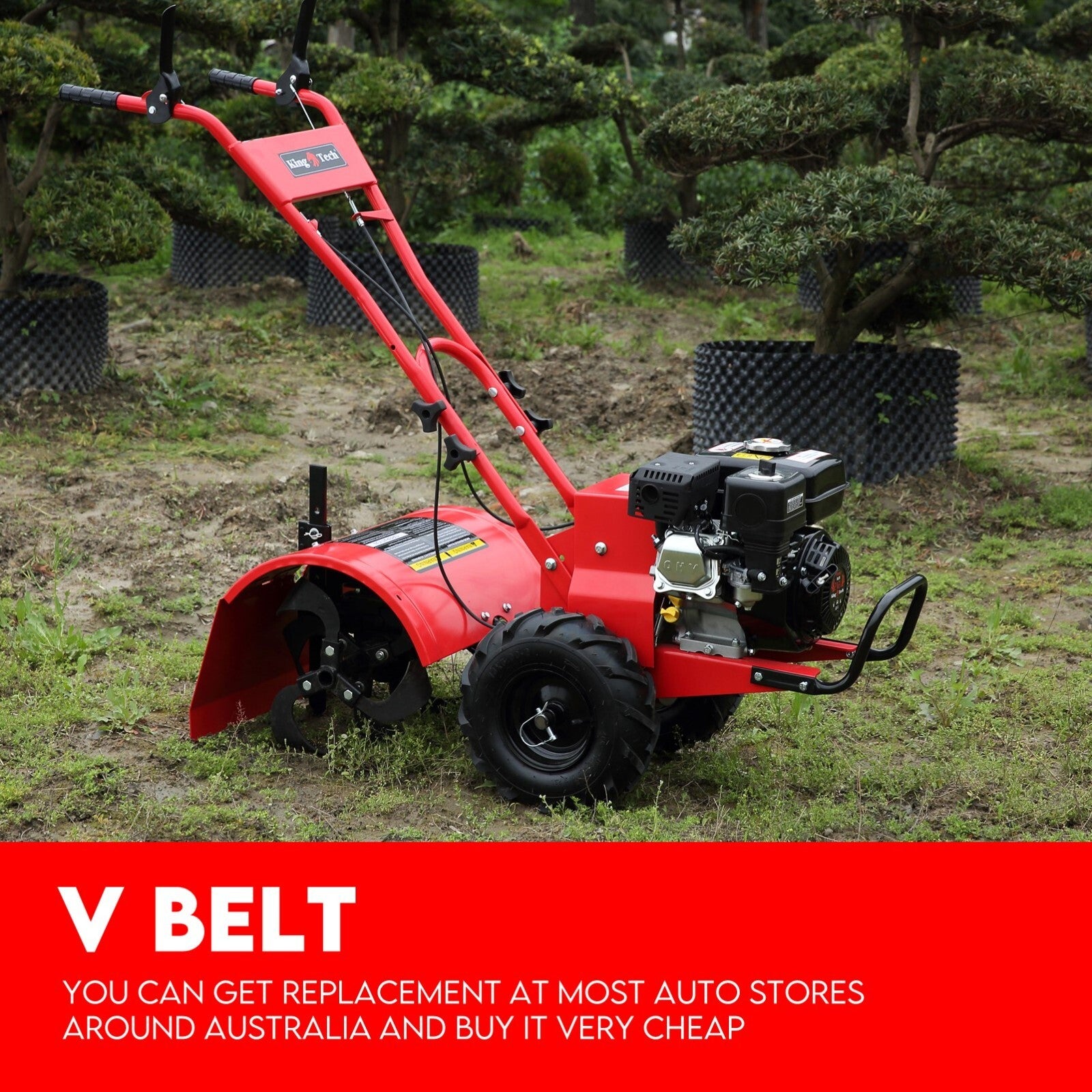 7HP Tiller Cultivator 4 Strokes Rotating Tines Power Handheld Rotary Hoe 4 Blades