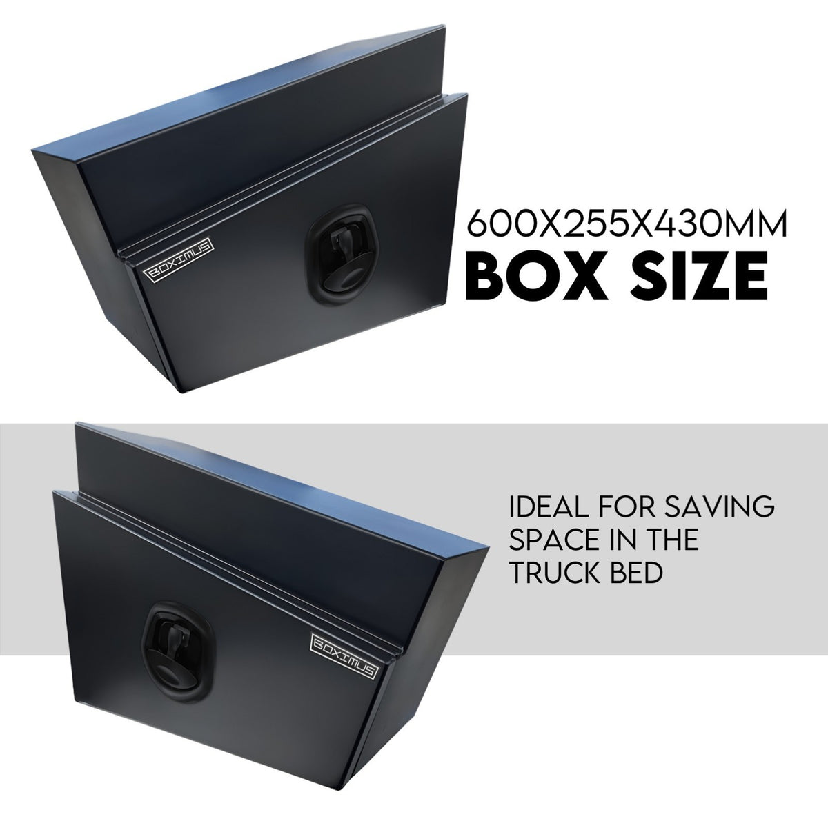 600mm Pair of Under Tray Tool Box Aluminium Undertray Underbody Toolbox Black
