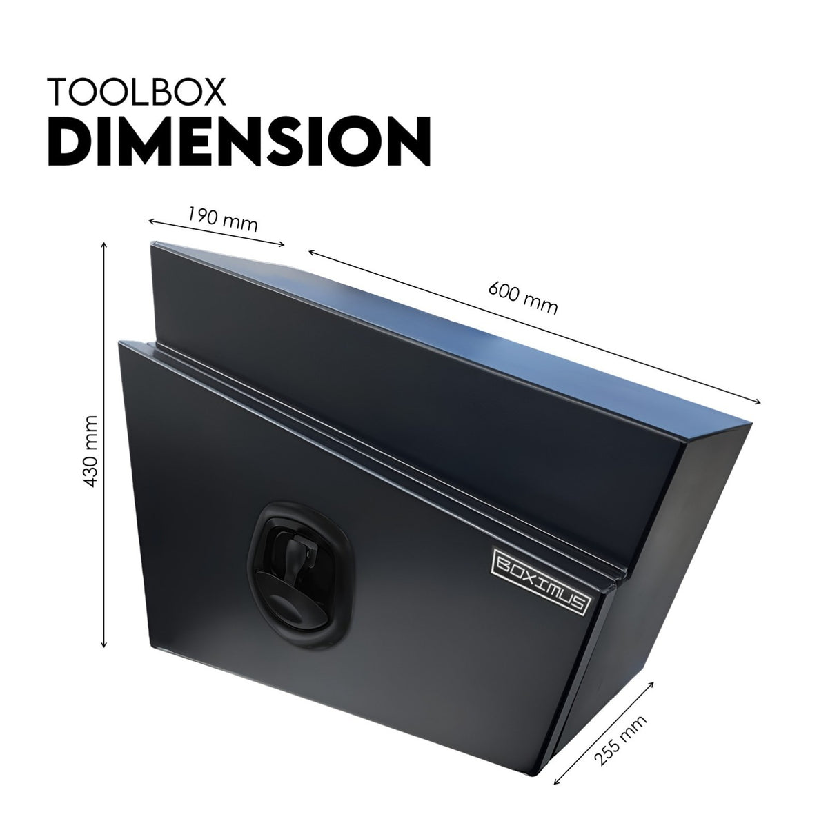 600mm Pair of Under Tray Tool Box Aluminium Undertray Underbody Toolbox Black