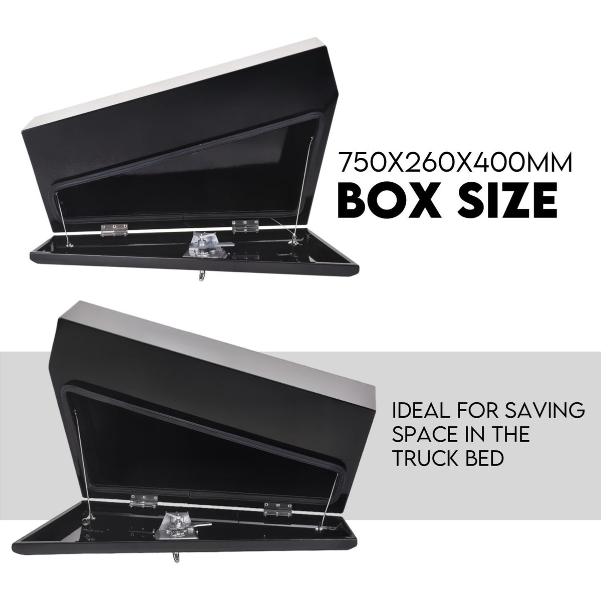 750mm Pair of Under Tray Undertray Tool Box Steel Underbody Toolbox