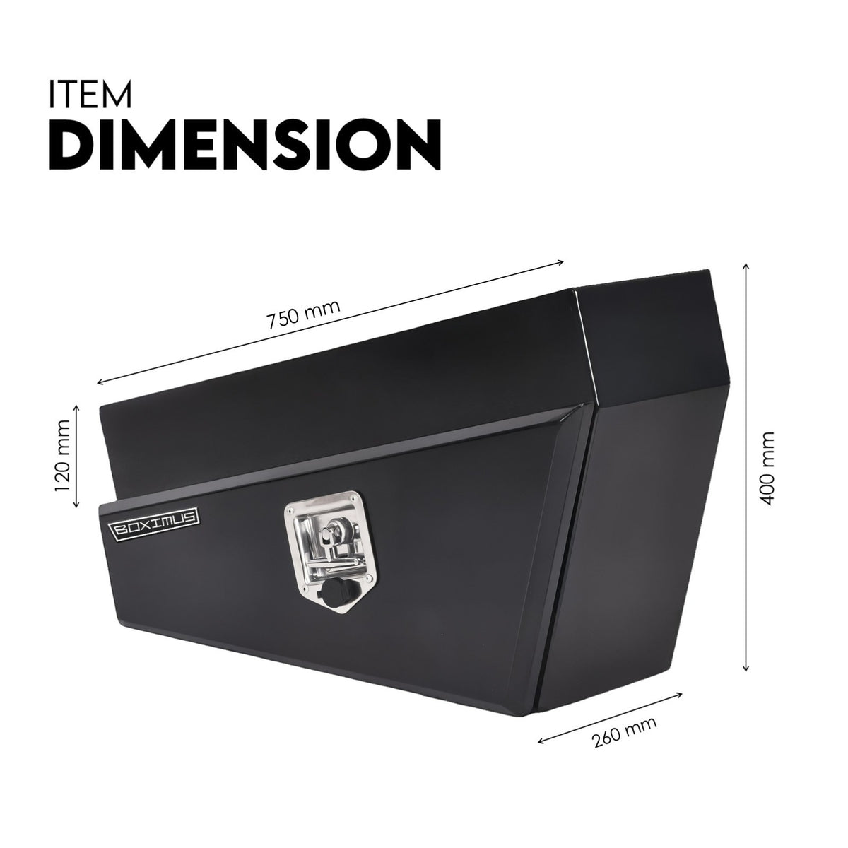 750mm Pair of Under Tray Undertray Tool Box Steel Underbody Toolbox
