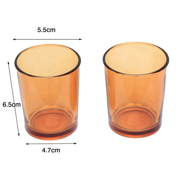 20 Pack Orange Glass Votive Tealight Candle Holders House Party Centerpiece Xmas Wedding Decor Glass Candlestick Party Decorations Bridal Baby Shower Event