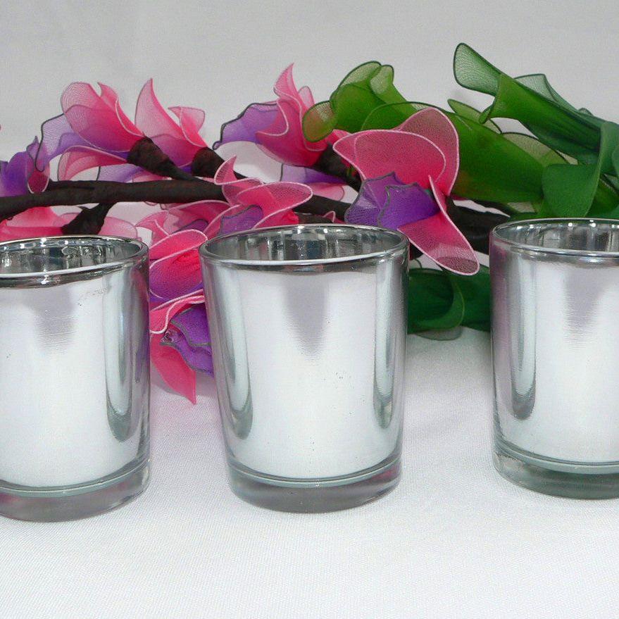 40 Bulk Pack Silver Mercury Glass Votive Candle Holders Set For Wedding, Bridal And Baby Shower, Party Function or Home Decor