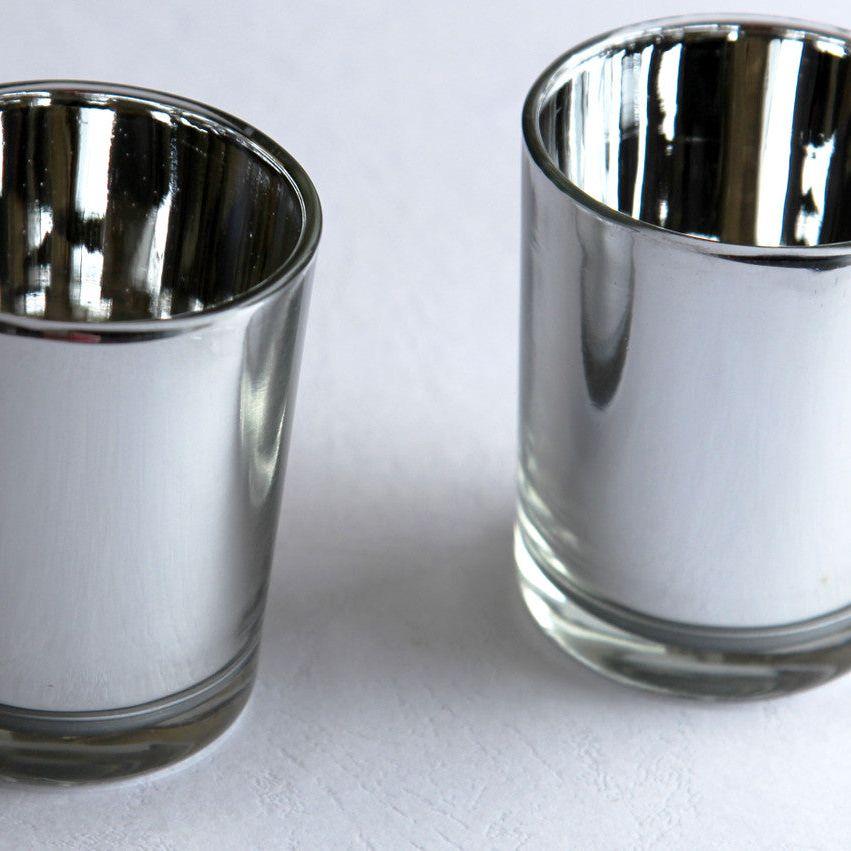 40 Bulk Pack Silver Mercury Glass Votive Candle Holders Set For Wedding, Bridal And Baby Shower, Party Function or Home Decor