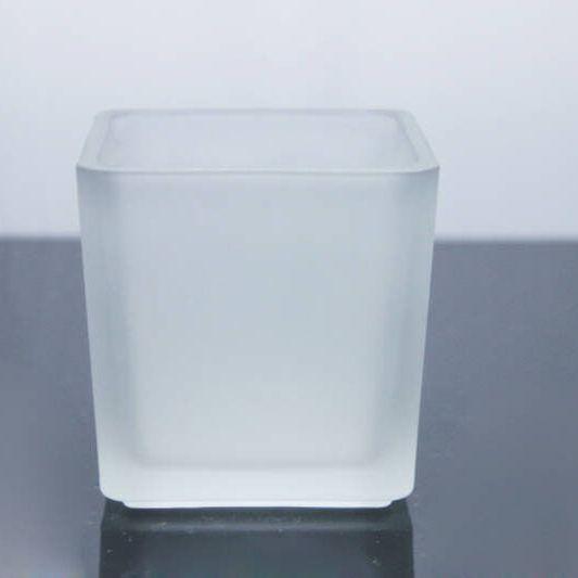 20 Pack Square Cube Frosted Glass 5cm Tealight Candle Holder Festival Decor Wedding Propose Parties Holiday and Home Decor