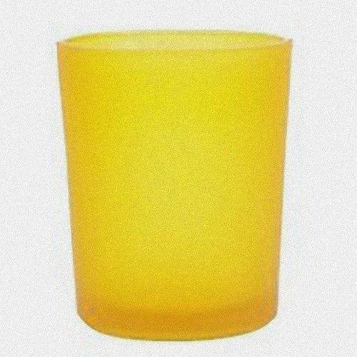 10 Pack Yellow Frosted Glass Votive Candle Holders Table Centreoieces  Xmas Wedding Anniversary Event Recption Party Function or Home Decor