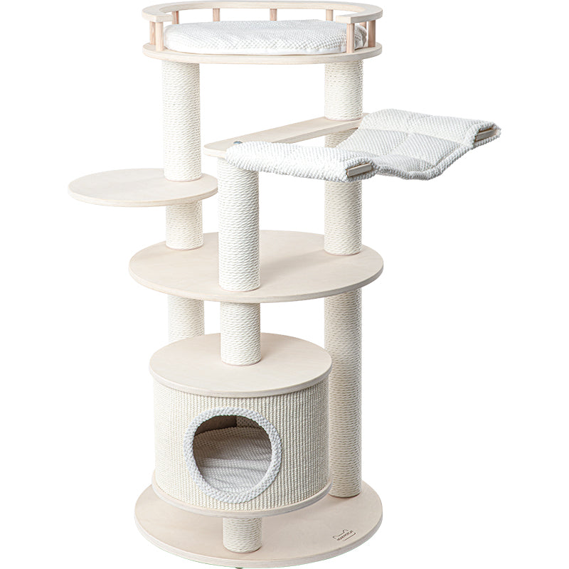 HONEYPOTCAT Enduring Comfort Sisal &amp; Wood Tree - 128cm