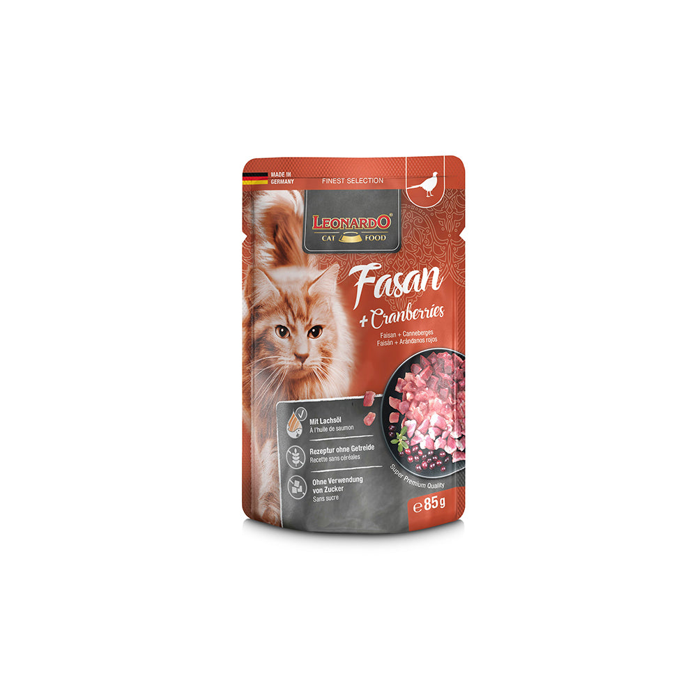 LEONARDO Finest Selection Pheasant &amp; Cranberry Wet Cat Food 85gx16