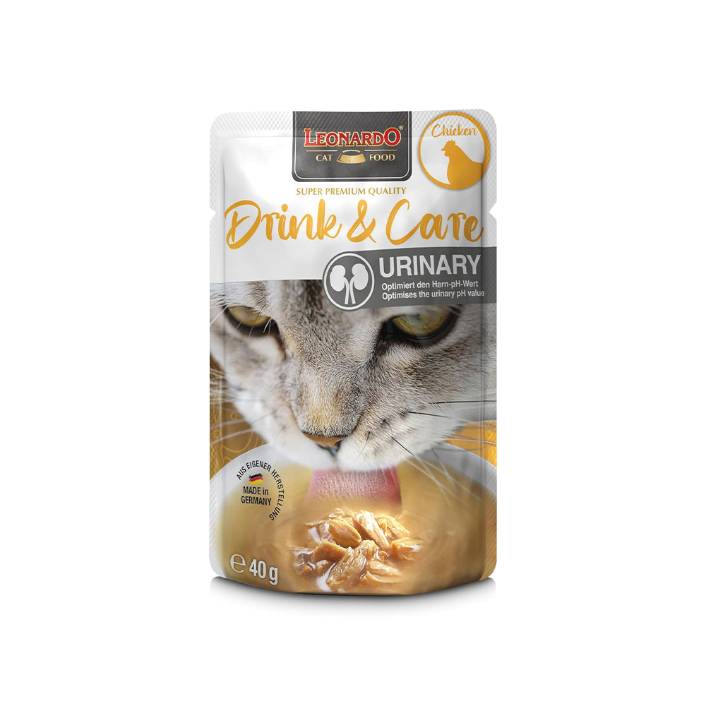 LEONARDO Drink &amp; Care Urinary Chicken Wet Cat Food 40gx20