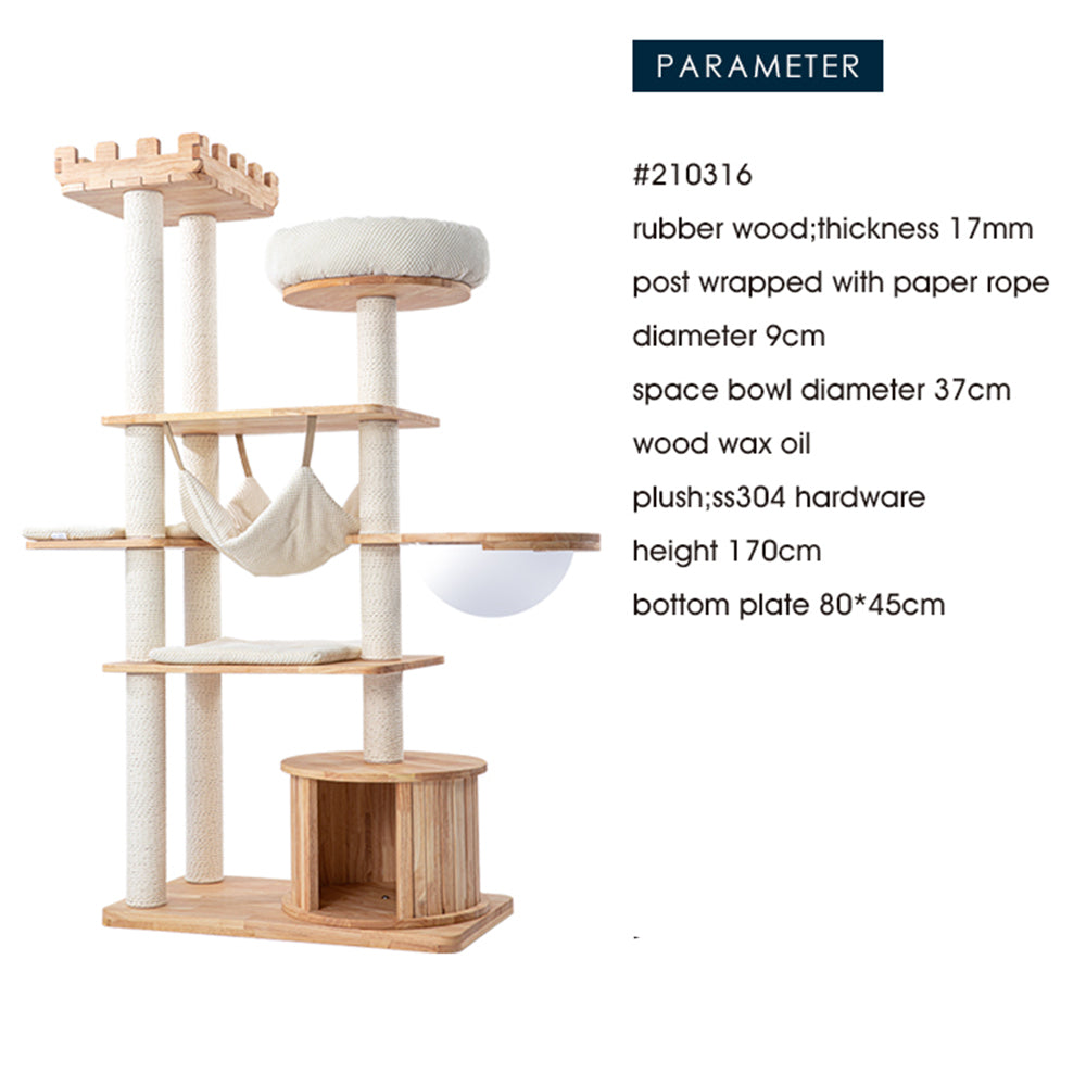 HONEYPOTCAT MZ Grand Elegance Cat Catsle With Space Capsule - 170cm