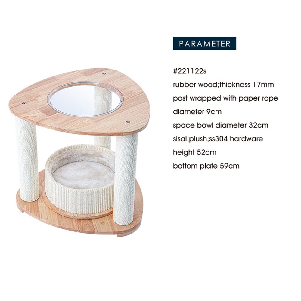 HONEYPOTCAT MZ Simple Joy Wood Cat Tower - Space Pod 52cm