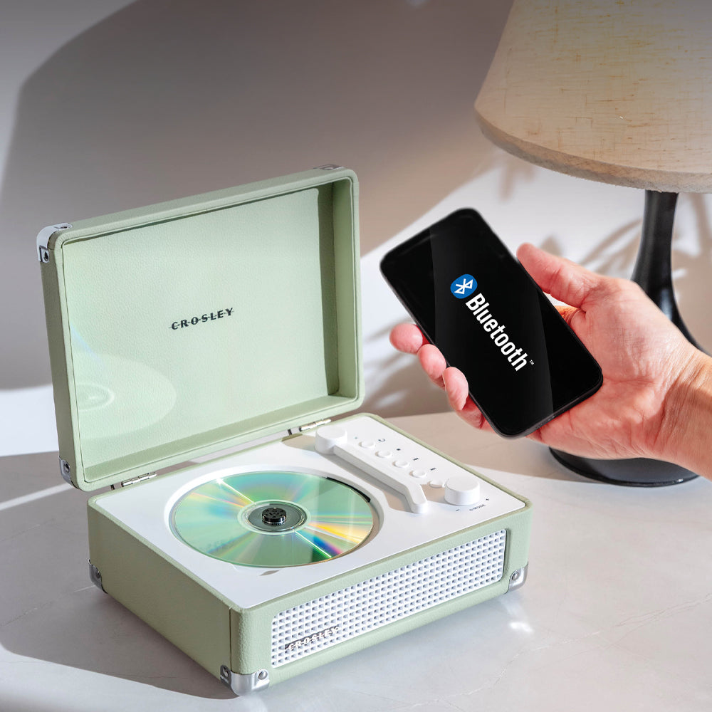 Crosley Cruiser Portable Retro CD Player with Stereo Bluetooth Speakers, FM Radio - Mint