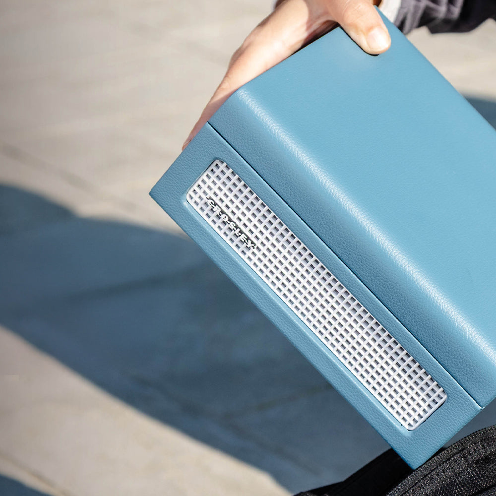 Crosley Voyager Portable Retro CD Player with Stereo Bluetooth Speakers, FM Radio - Washed Blue