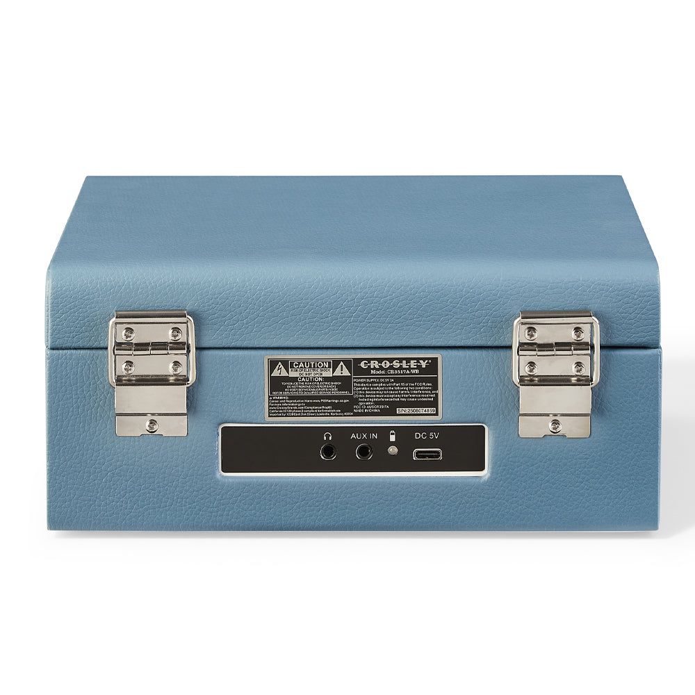 Crosley Voyager Portable Retro CD Player with Stereo Bluetooth Speakers, FM Radio - Washed Blue