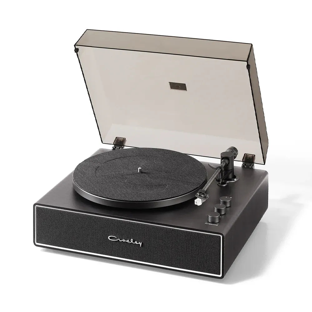 Crosley Stave 2-Speed Bluetooth Record Player Turntable with Built-in Speakers, Black