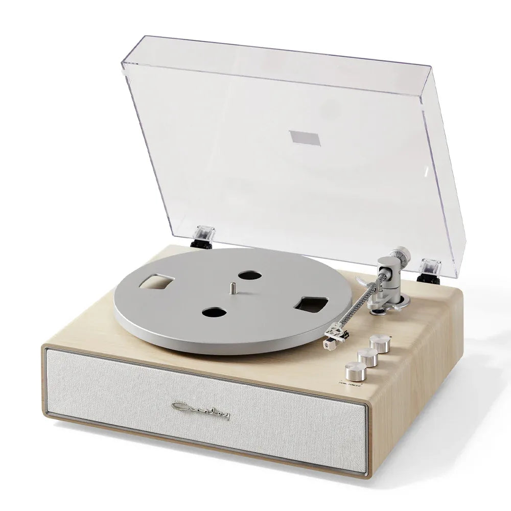 Crosley Stave 2-Speed Bluetooth Record Player Turntable with Built-in Speakers, Natural