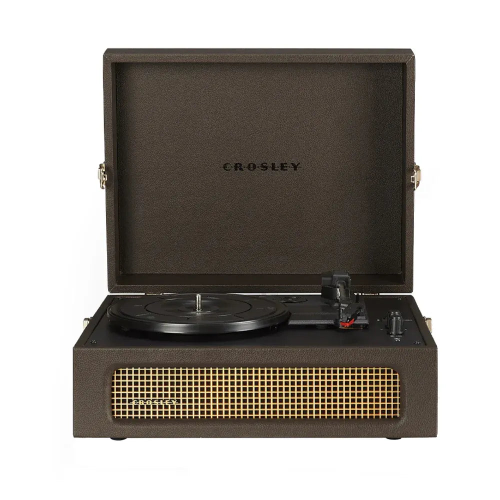 Crosley Voyager Bluetooth Portable Turntable + Crosley Asheville Stand Bundle - Cocoa