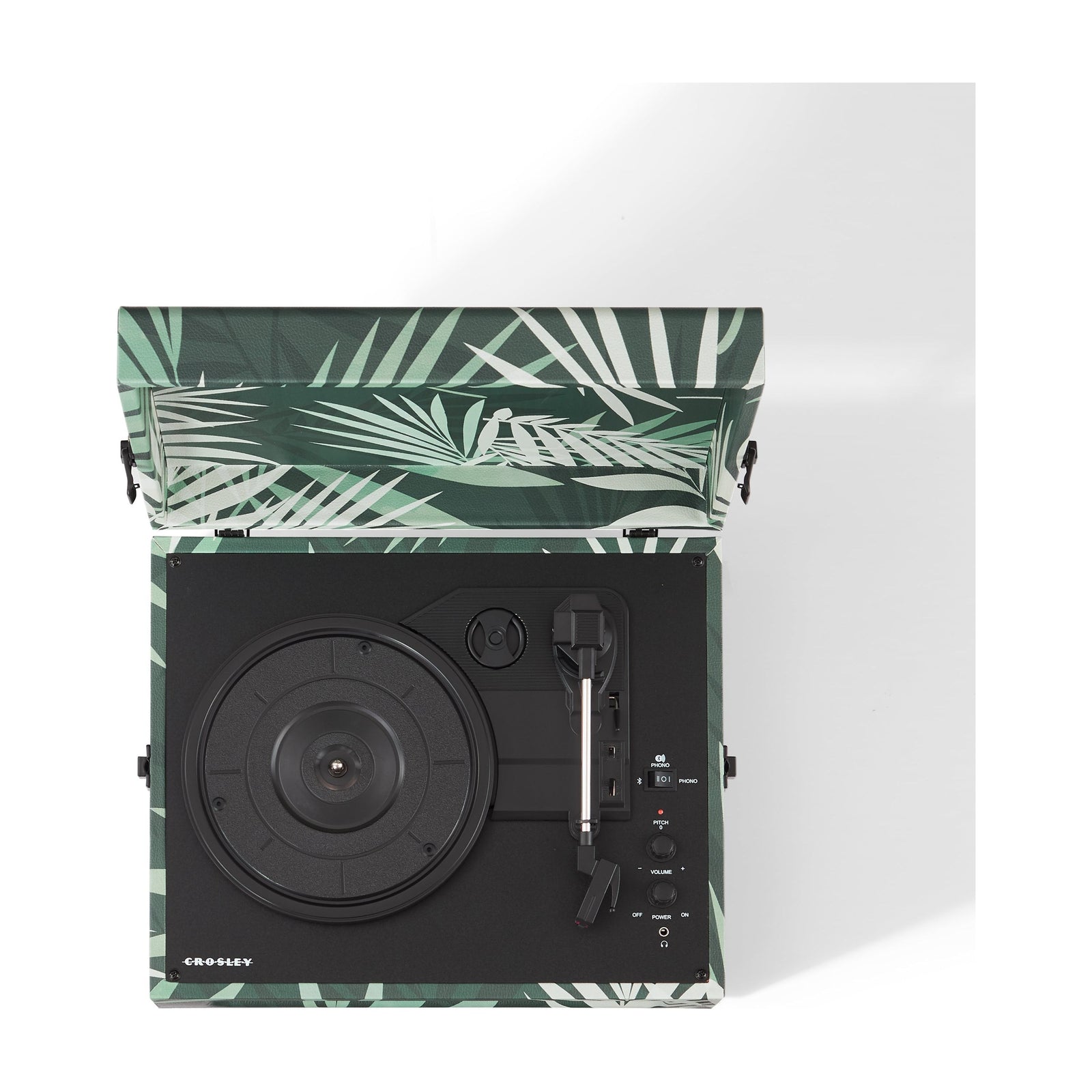 Crosley Voyager Bluetooth Portable Turntable - Botanical + Bundled Crosley Record Storage Display Stand