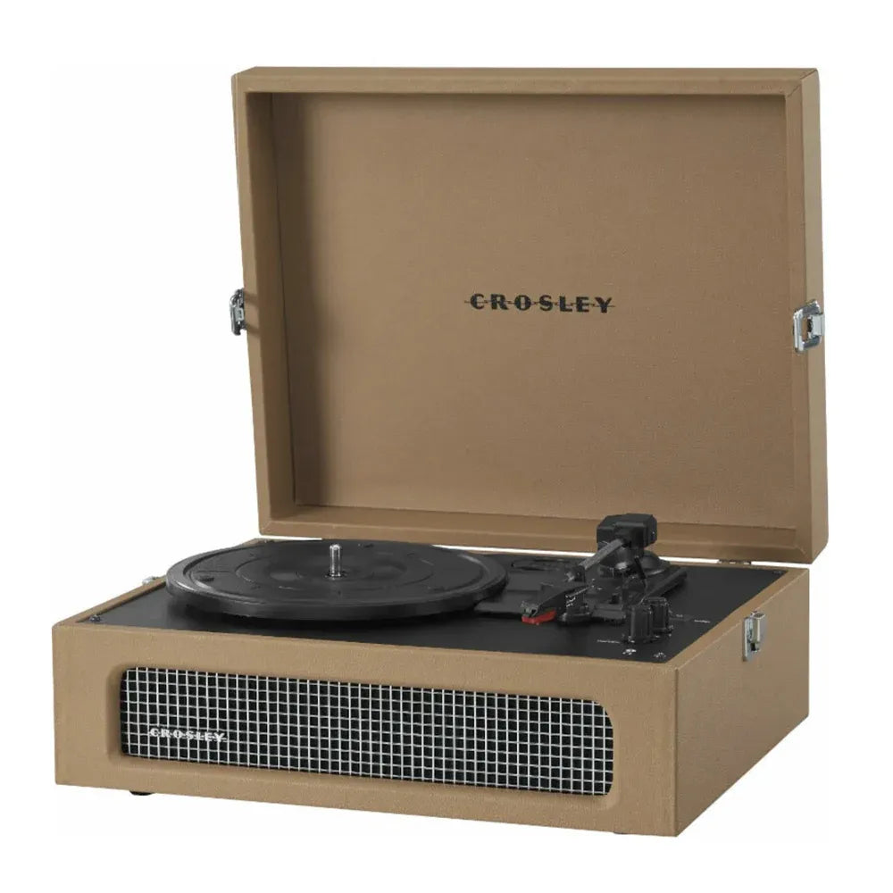 Crosley Voyager Bluetooth Portable Turntable + Gadhouse Vinyl Rack Bundle - Tan