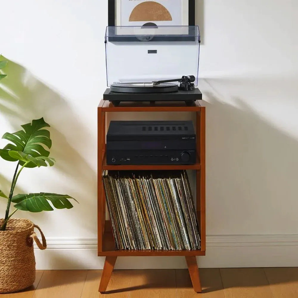 Crosley Asheville Small Record Player Stand -  Walnut