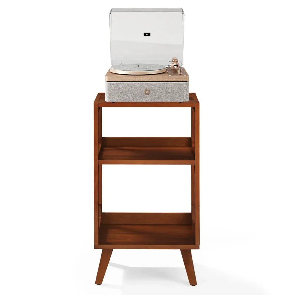 Crosley E100 Record Player Shelf System + Crosley Asheville Stand Bundle - Natural