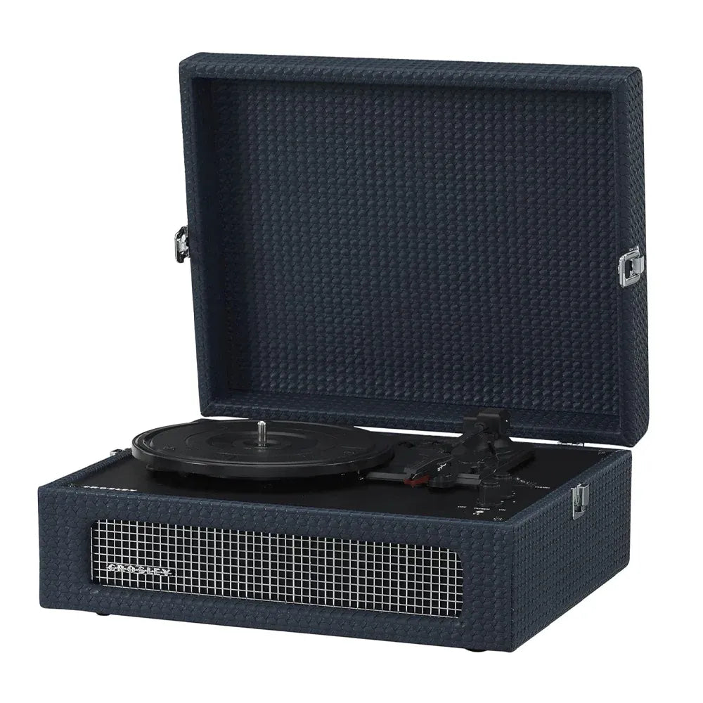Crosley Voyager Bluetooth Portable Turntable + Entertainment Stand Bundle  - Navy
