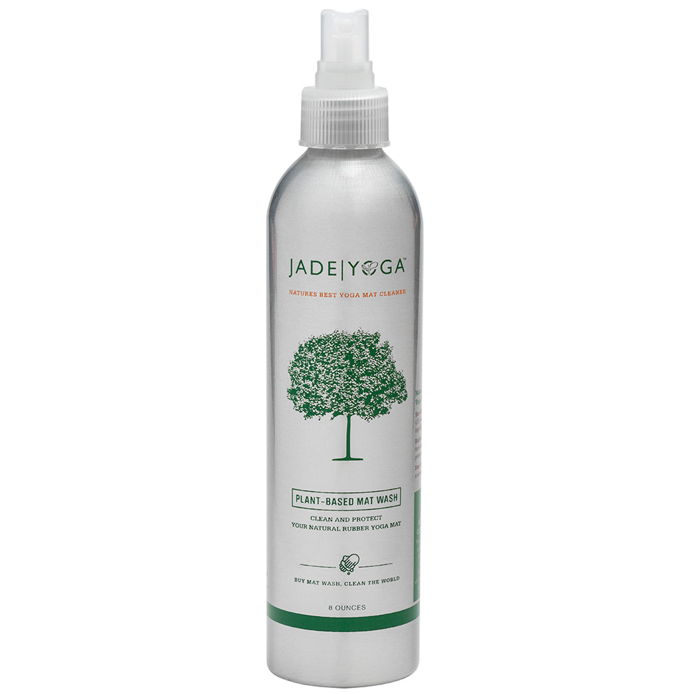 Jade Yoga Harmony Mat- Black & Jade Yoga Cork Yoga Block - Small + Jade Yoga Plant Based Mat Wash - 8 oz Starter Kit