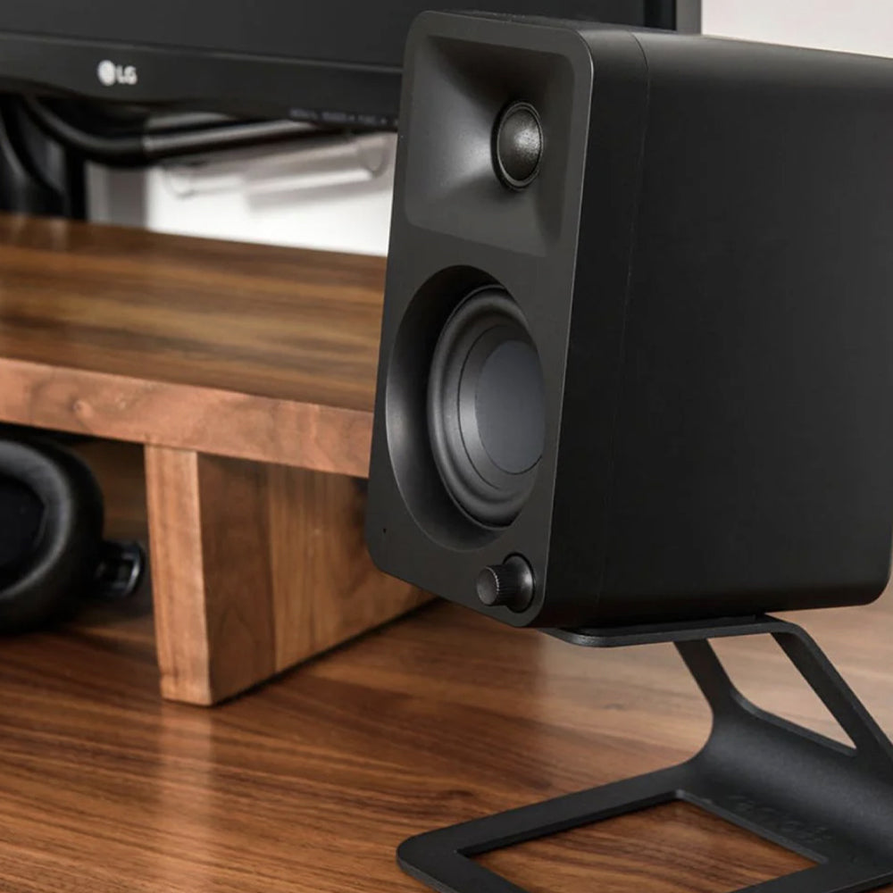 Kanto OBI3 Turntable - Matte Green with Kanto ORA 100W Powered Speakers - Black Bundle