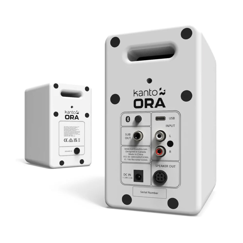 Kanto OBI3 Turntable - Matte White with Kanto ORA 100W Powered Speakers - White Bundle