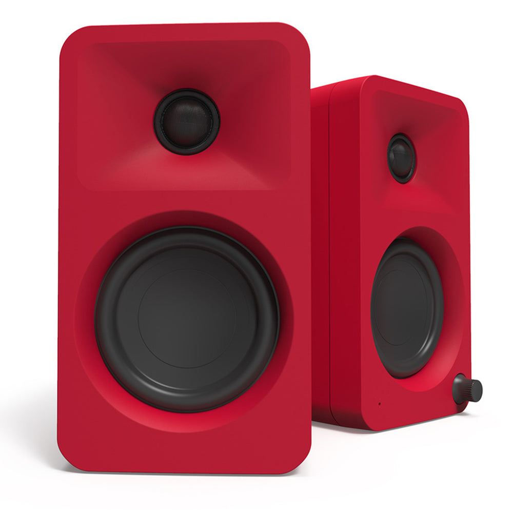 Limited Edition - Kanto ORA 100W Powered Reference Desktop Computer Speakers with Bluetooth 5.0 Matte Red
