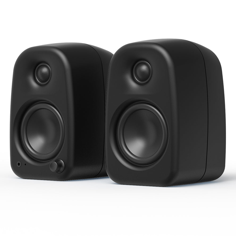 Kanto UKI 100W Desktop Speakers with Bluetooth, USB-C, Headphone out, Onyx (Matte Black), Pair